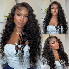 Meimei 28 pulgadas, ondas sueltas con frente de encaje HD para acabado natural.
