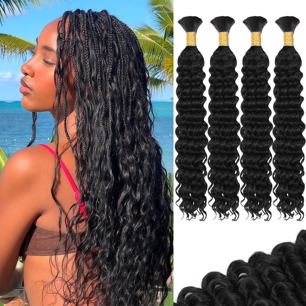 MEIYOU cabello trenzado bohemio, mezcla de 4 paquetes para peinados duraderos.