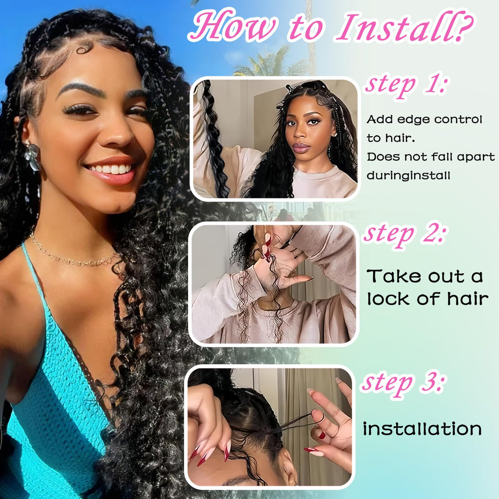 MEIYOU extensiones bohemias onduladas para looks versátiles.
