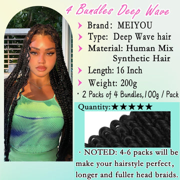 MEIYOU trenzas bohemias sin nudos para peinado rápido y cómodo.