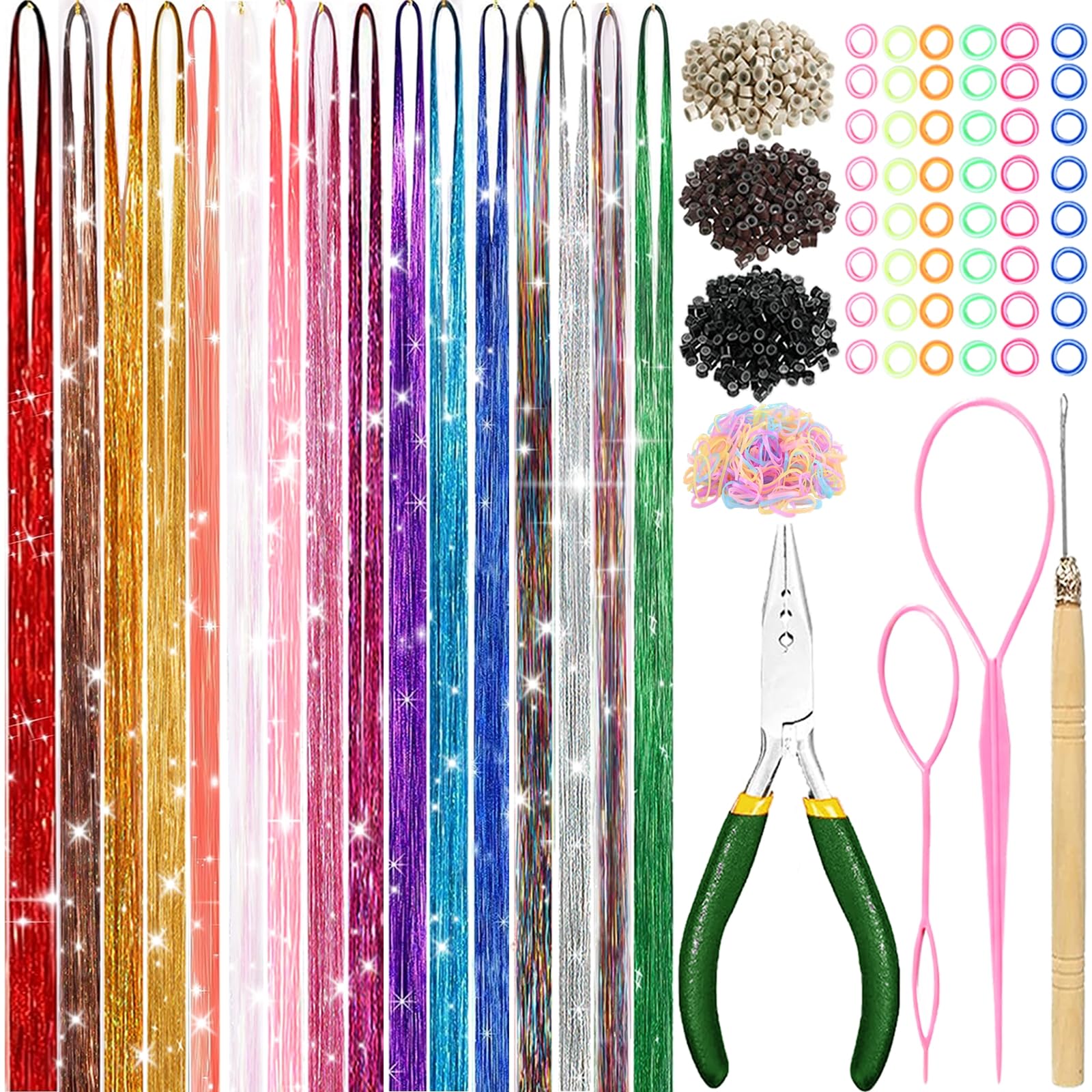 MEIYOU kit-lentejuelas-cabello: 6800 hebras para brillo duradero y colores vibrantes.