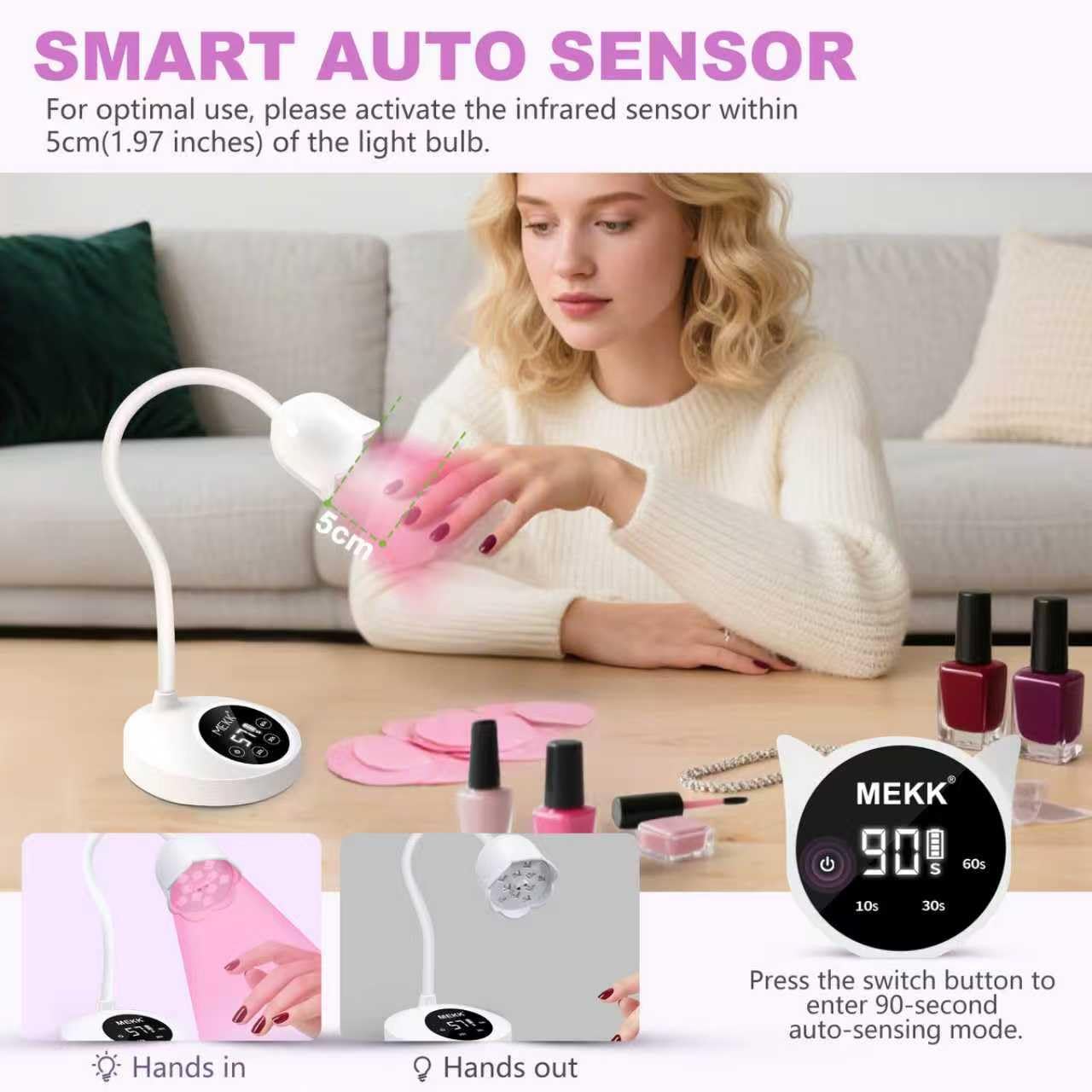 MEKK lámpara con batería integrada de 2200mAh, uso sin cables.