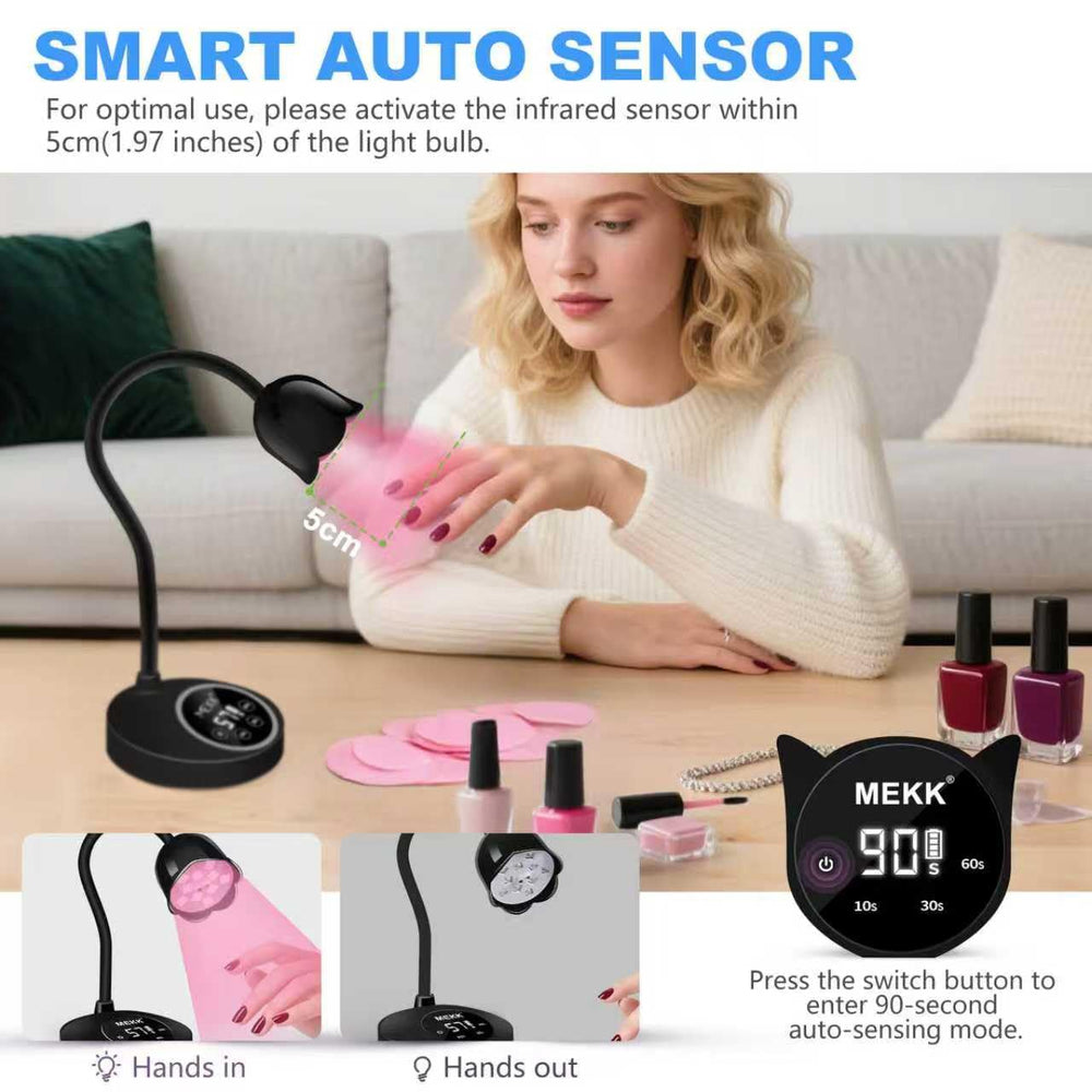 MEKK lampara UV recargable con batería de 2200mAh para viajar.