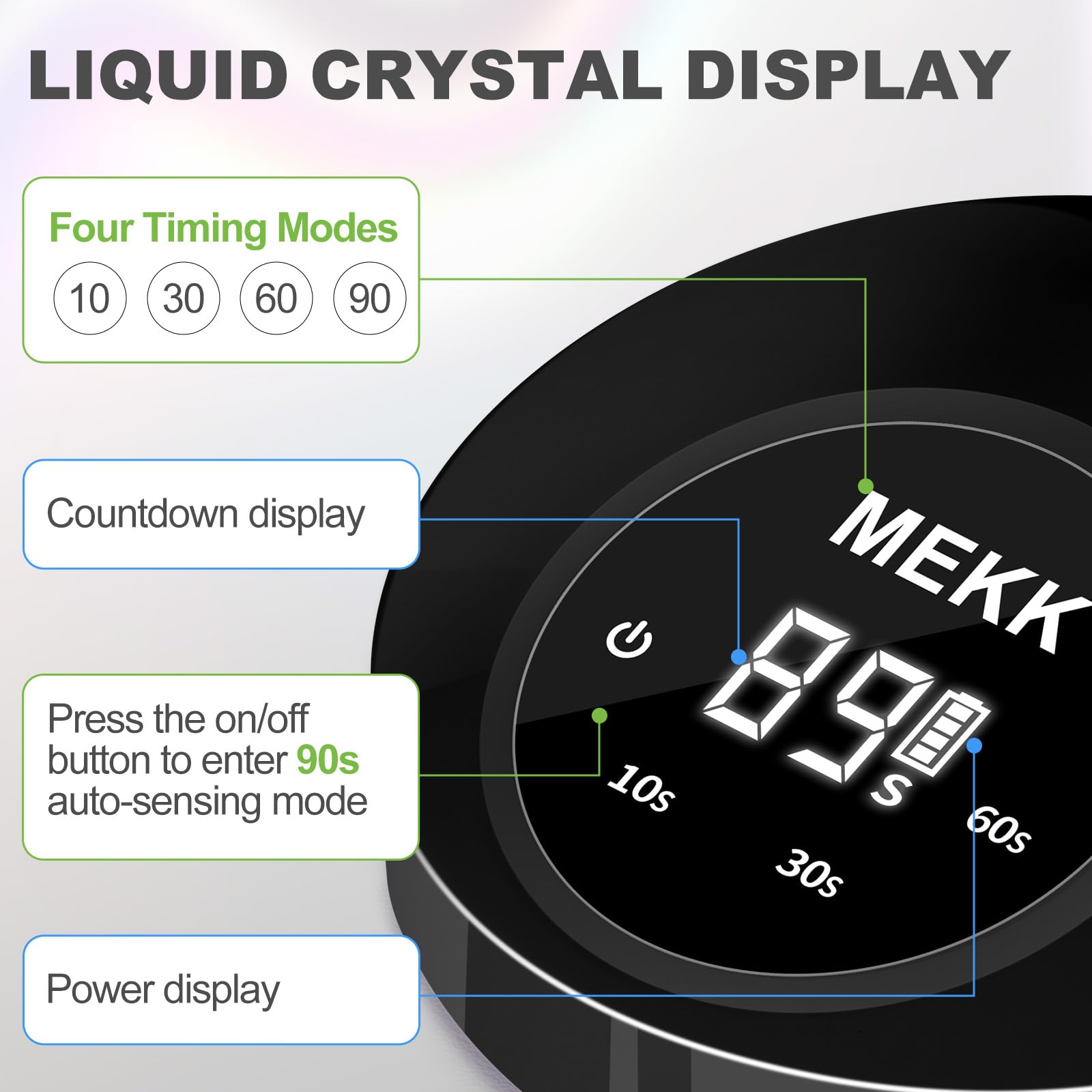MEKK lampara UV con cuatro temporizadores para diferentes diseños.