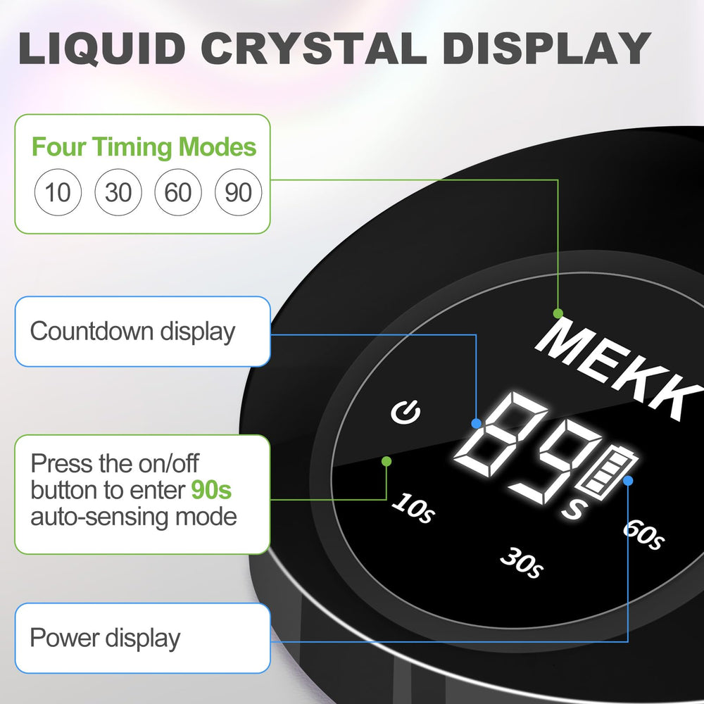 MEKK lampara UV con cuatro temporizadores para diferentes diseños.