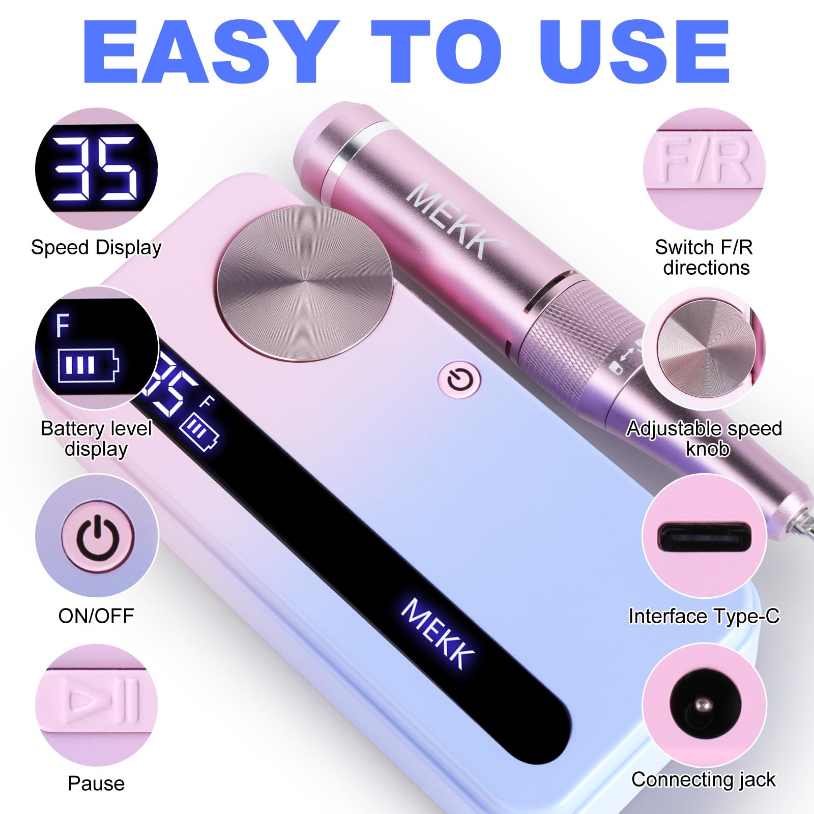 MEKK Lima vibracion baja y calor controlado para sesiones largas.