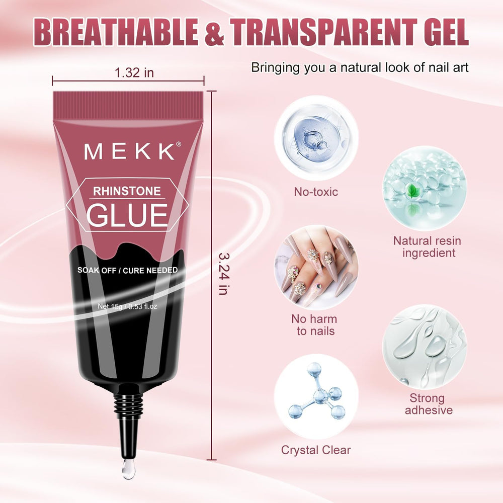 MEKK pegamento gel uñas: acabado brillante tras el curado.