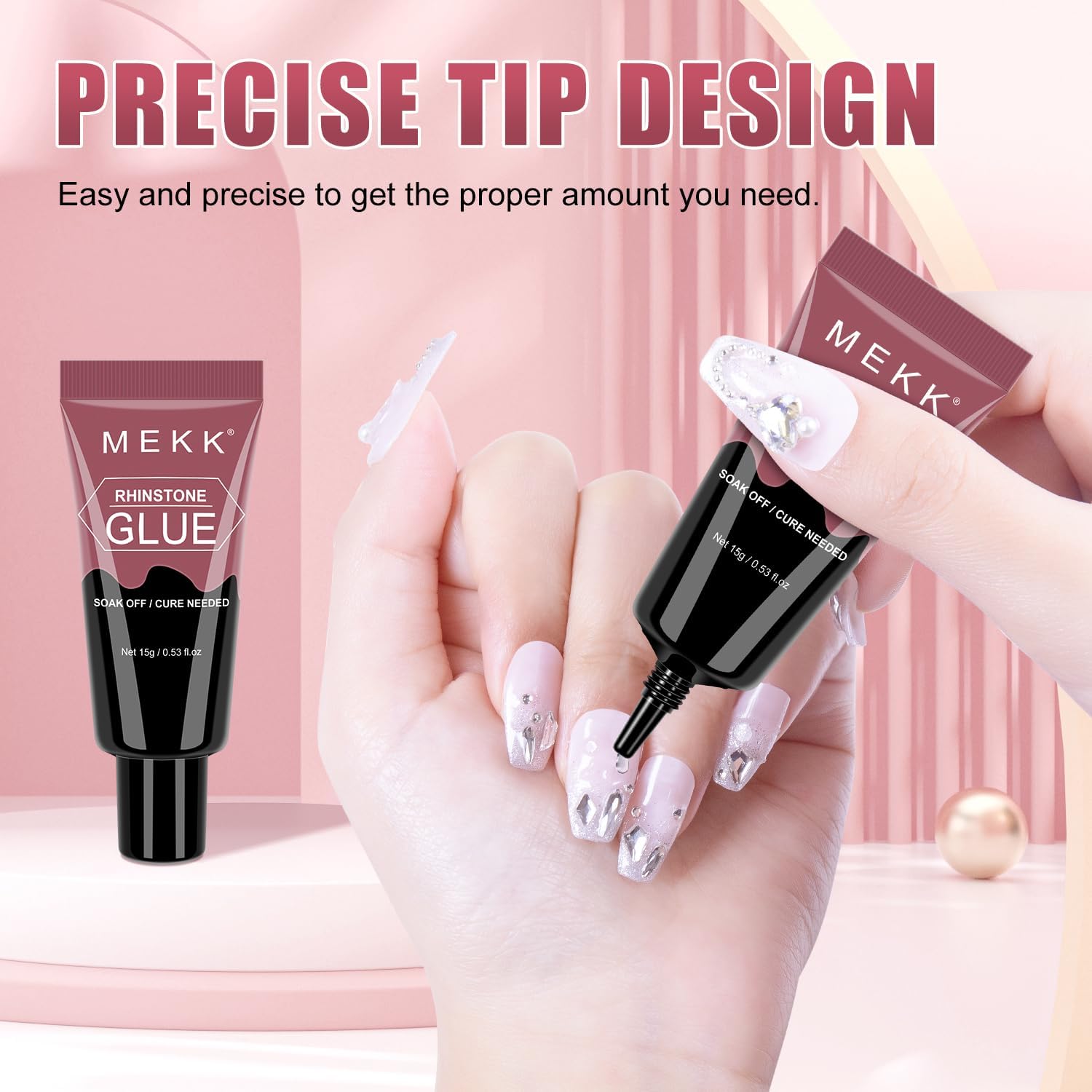 MEKK resina natural pegamento uñas: fórmula eficiente y segura para gemas.
