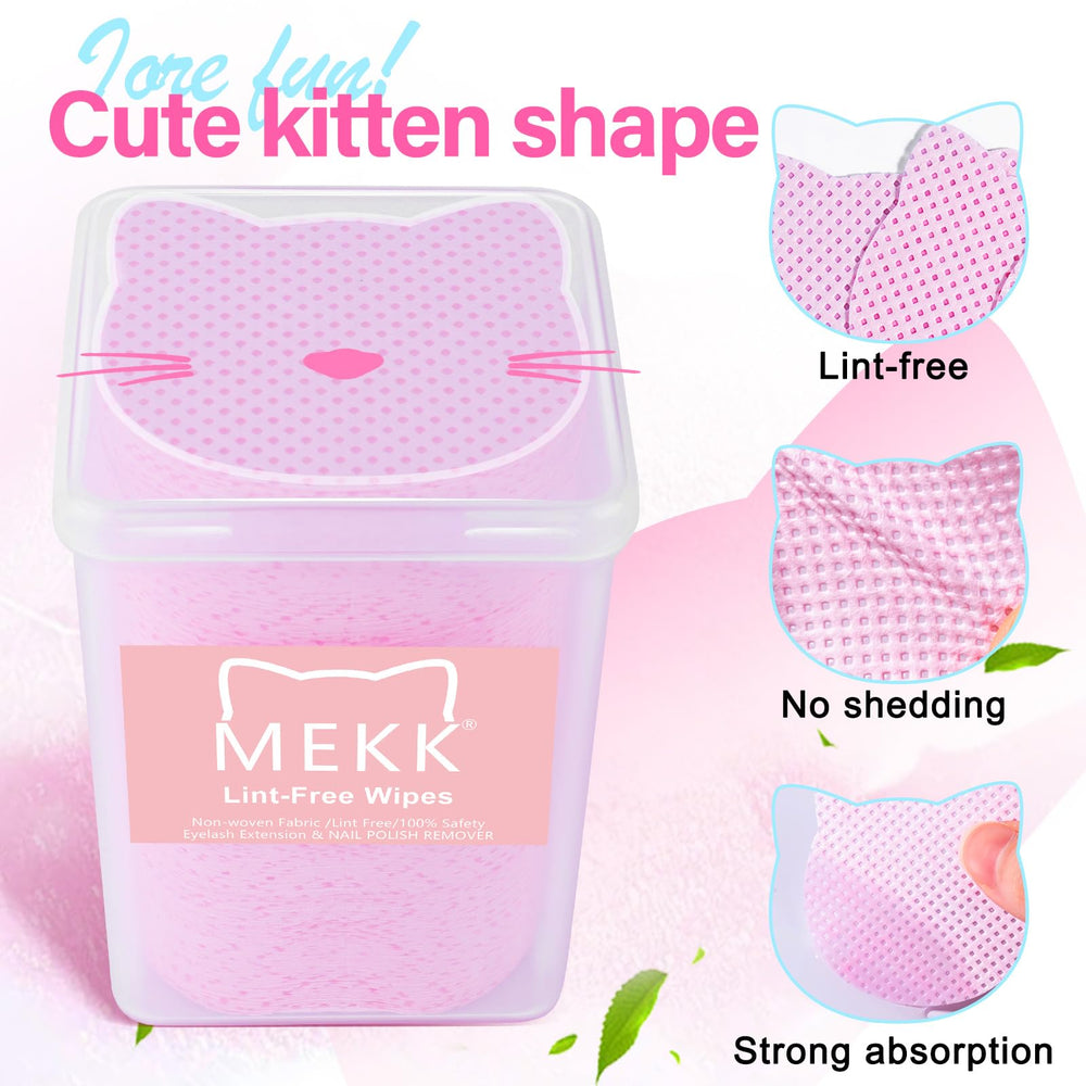 Toallitas con forma de gato MEKK para uso suave en uñas