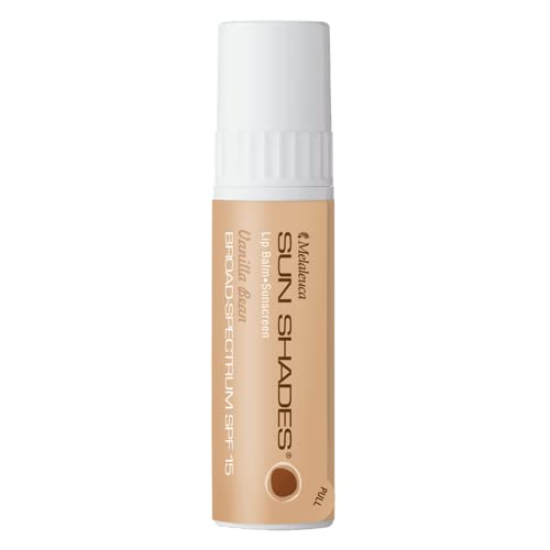 Balsamo labial Melaleuca con vainilla para hidratación suave y aroma agradable.