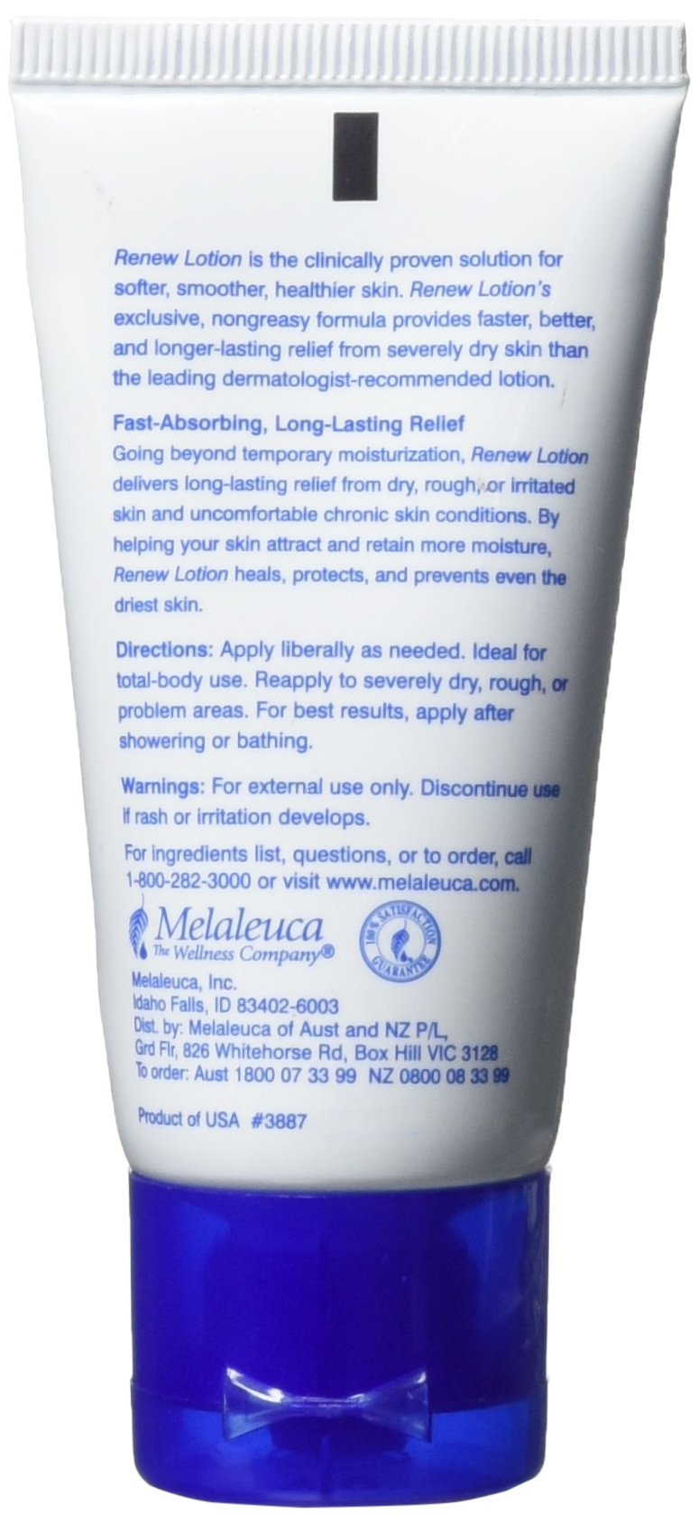 Melaleuca Renew textura cremosa para aplicación suave y rápida absorción