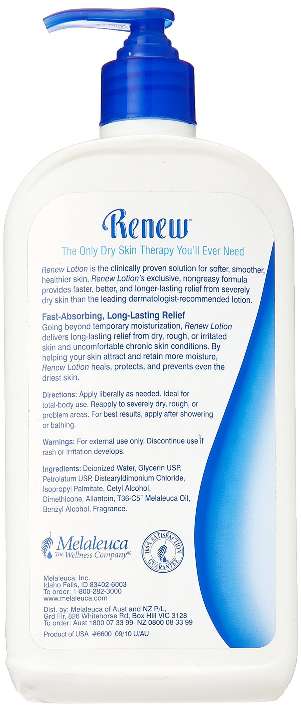 Melaleuca Renew: textura suave al tacto para piel más suave tras la aplicación