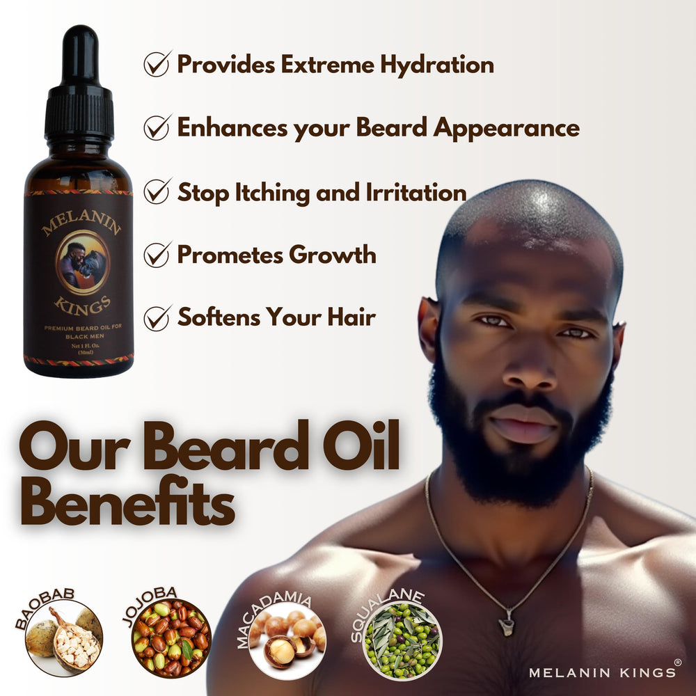Cepillo de barba Melanin Kings de madera; peinado suave y control del encrespamiento.