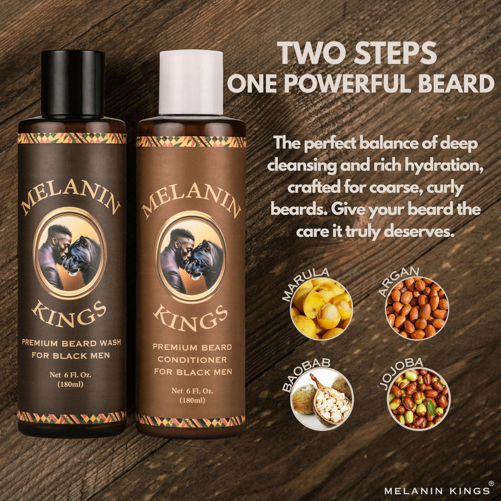 Control del frizz en barba con Melanin Kings