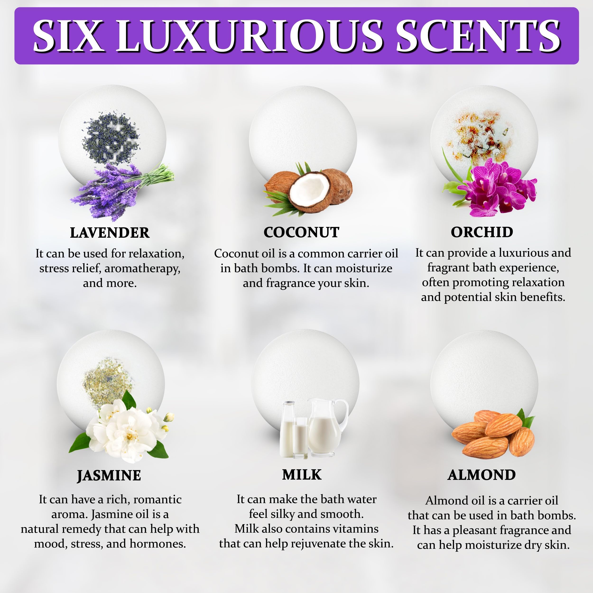MELIDA'S bombas de baño Lavanda, aroma suave para relajación sensorial.