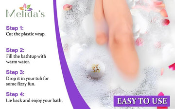 MELIDA'S bombas de baño Orquidea, fragancia delicada para relajación diaria.