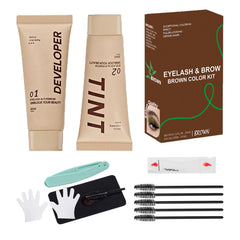 MELLUCCI kit coloración cejas y pestañas marrón para un acabado natural.