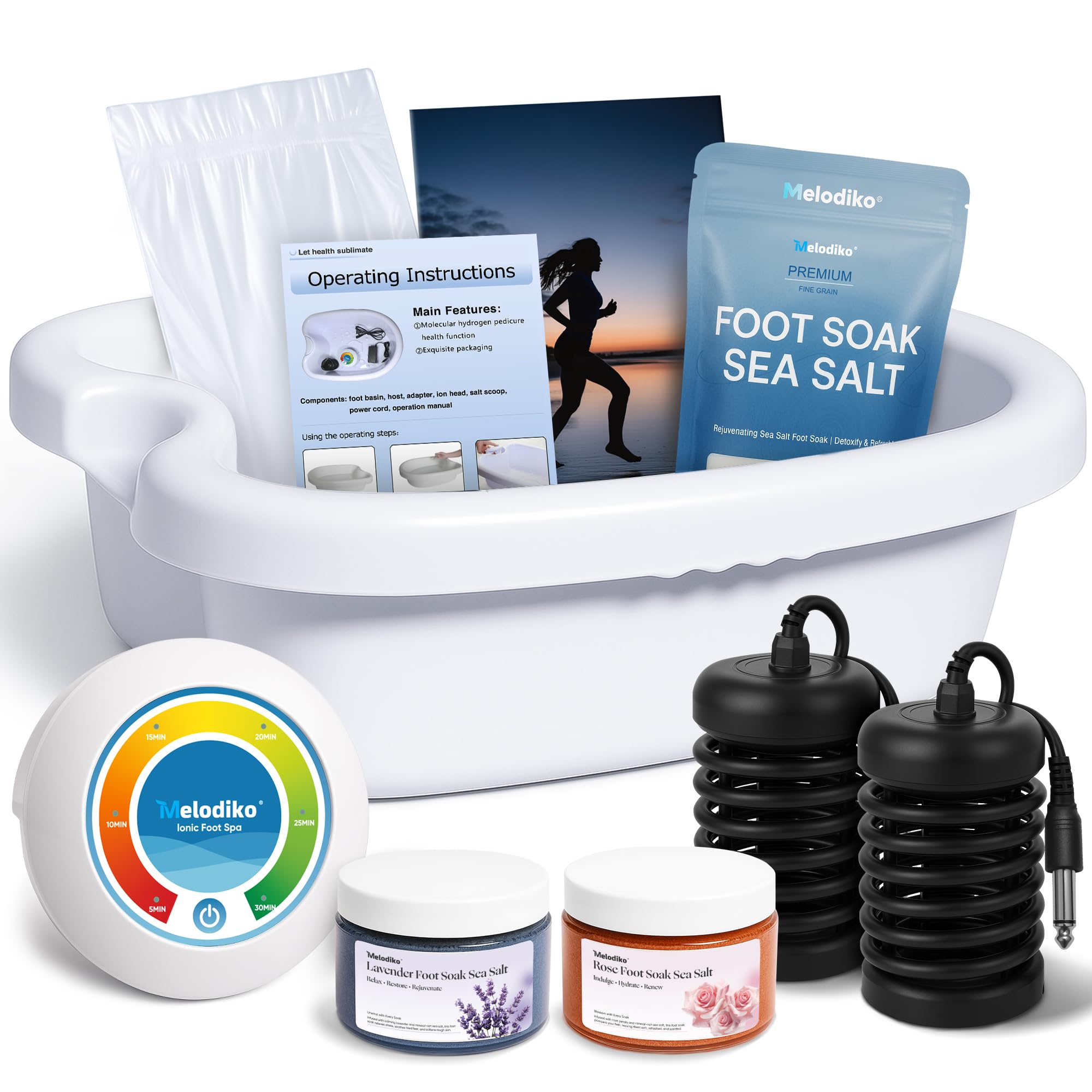 Melodiko bain-pieds ionique – ensemble complet pour une cure spa à domicile