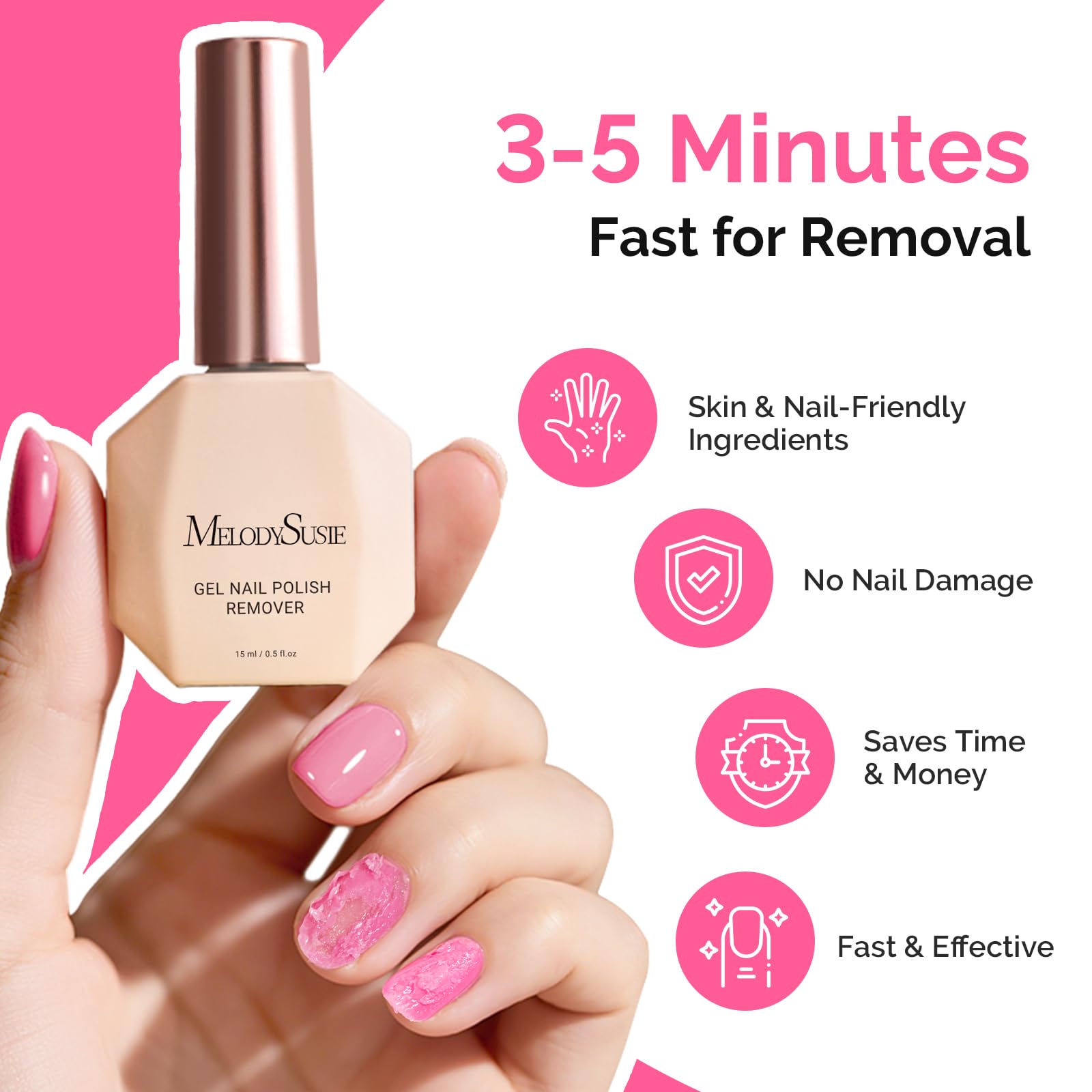 MelodySusie Empuja-cutículas plata prepara uñas con precisión.