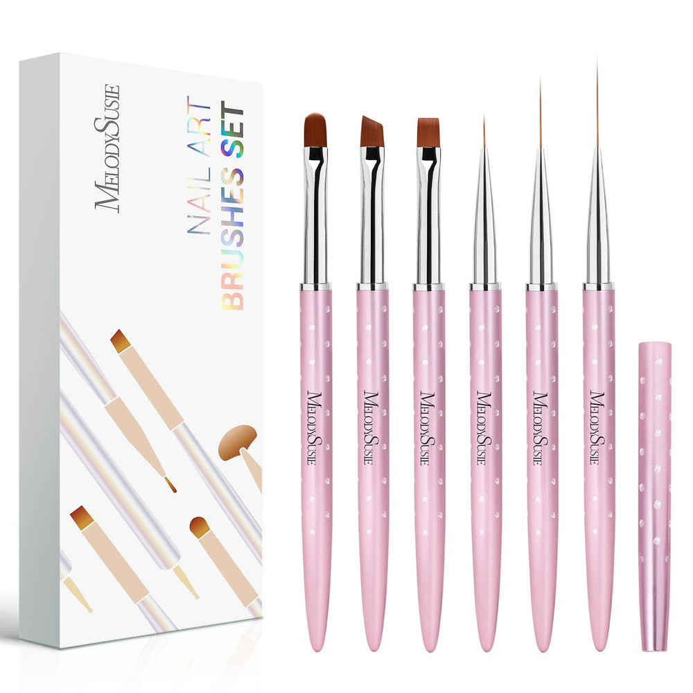 Pinceles delineadores MelodySusie para trazos finos y precisión en uñas.