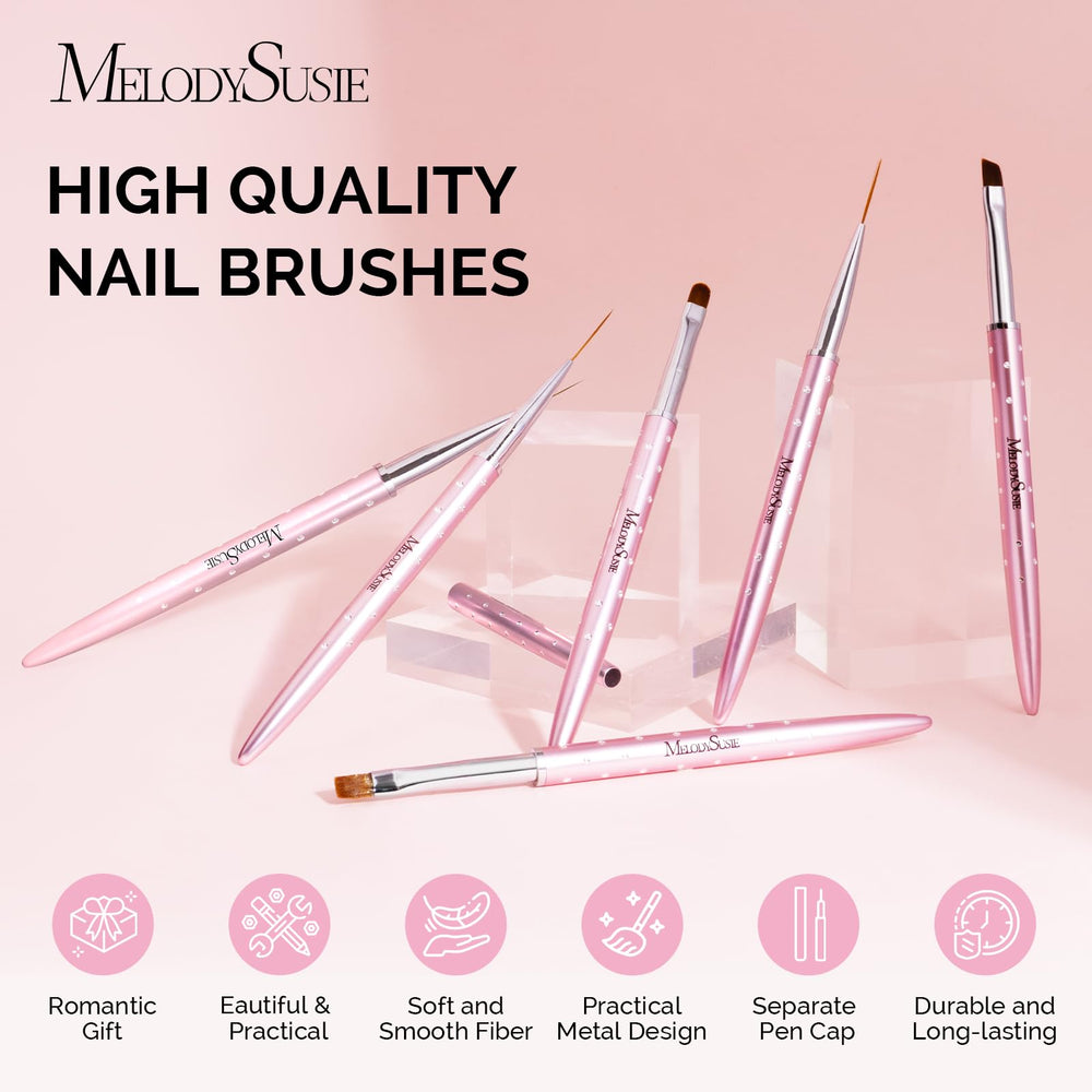 Pincel plano MelodySusie para cubrir superficies lisas con esmalte y gel.