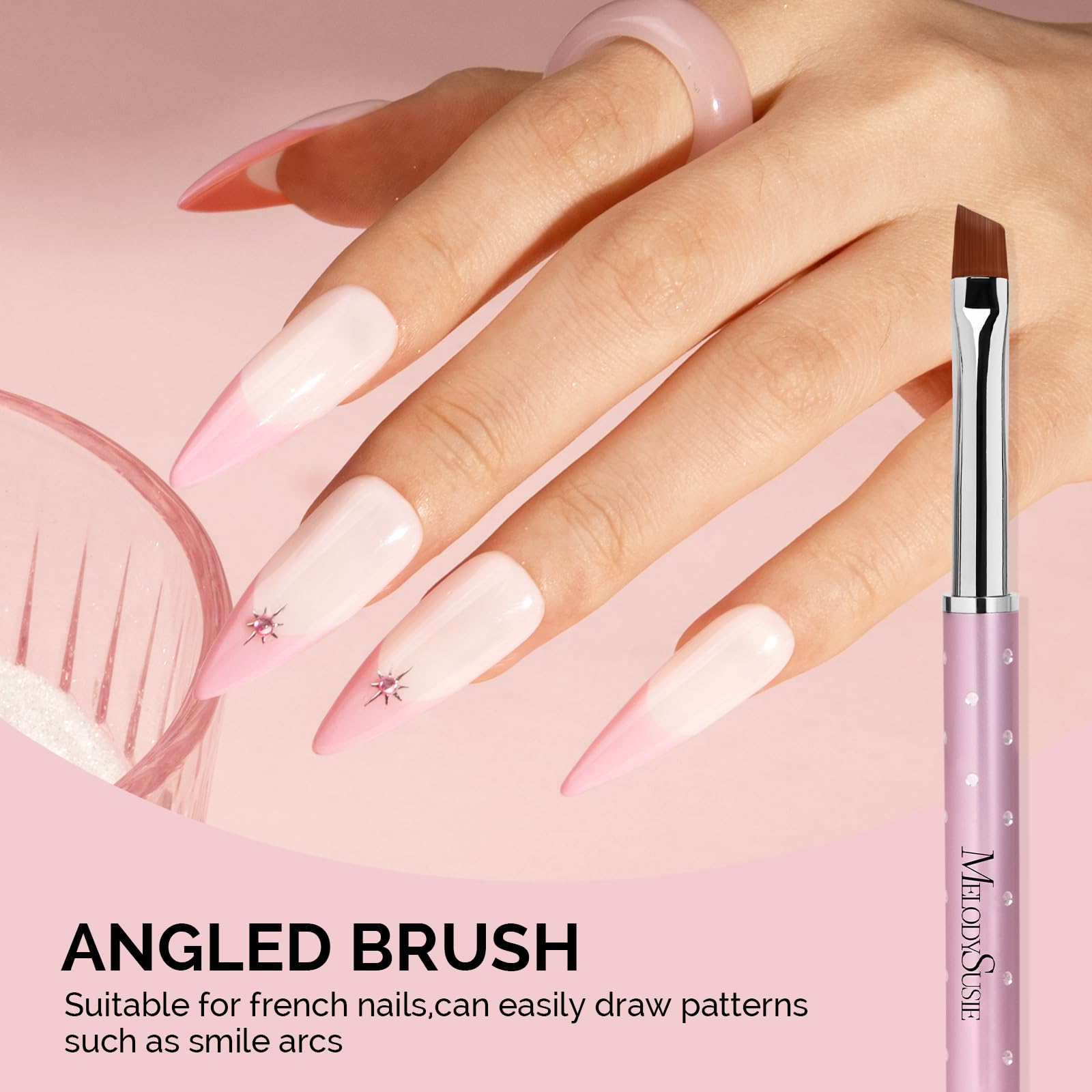 Pincel ovalado MelodySusie para rellenar y dar volumen con gel UV.
