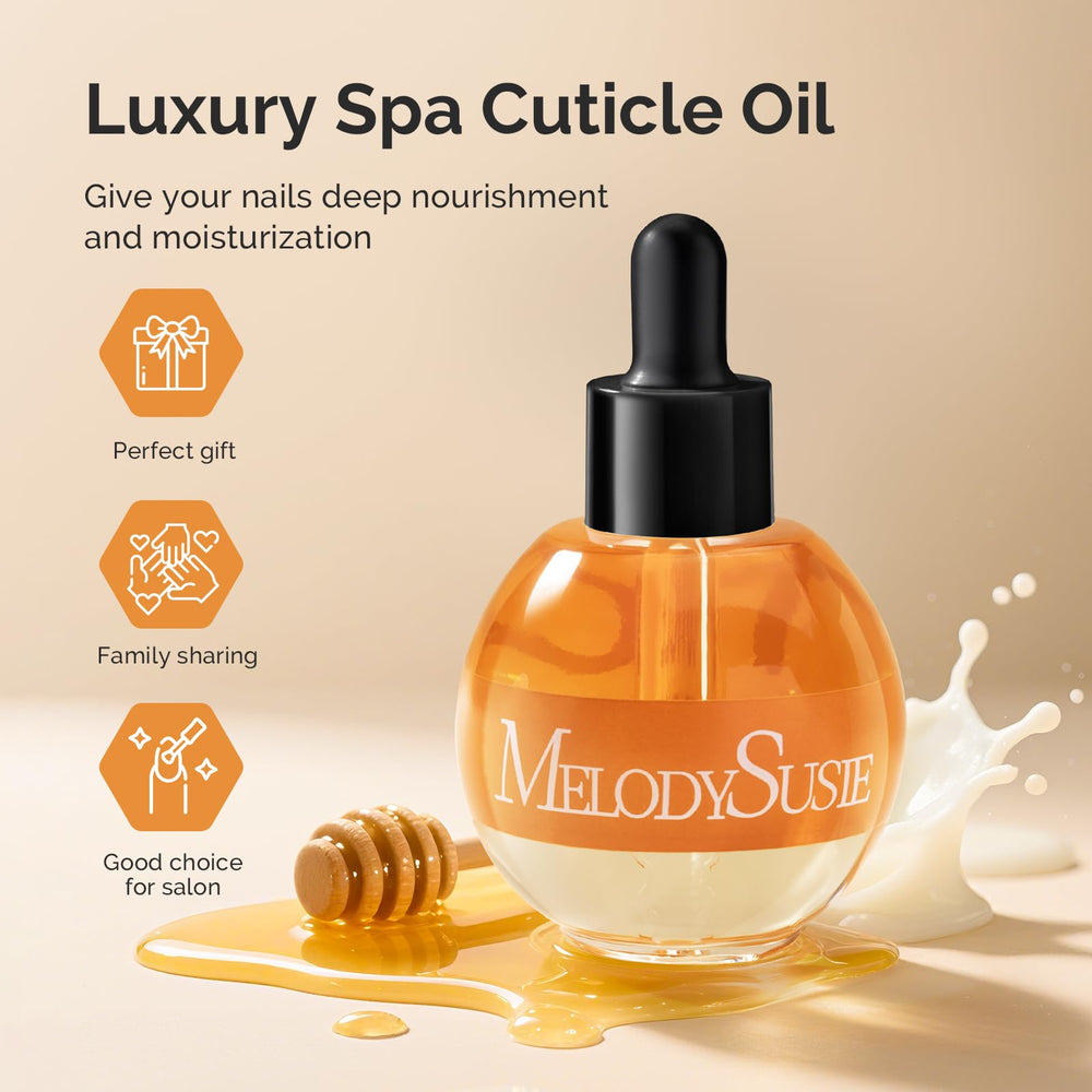Aceite nutritivo MelodySusie: oliva, jojoba y semillas para uñas sanas.