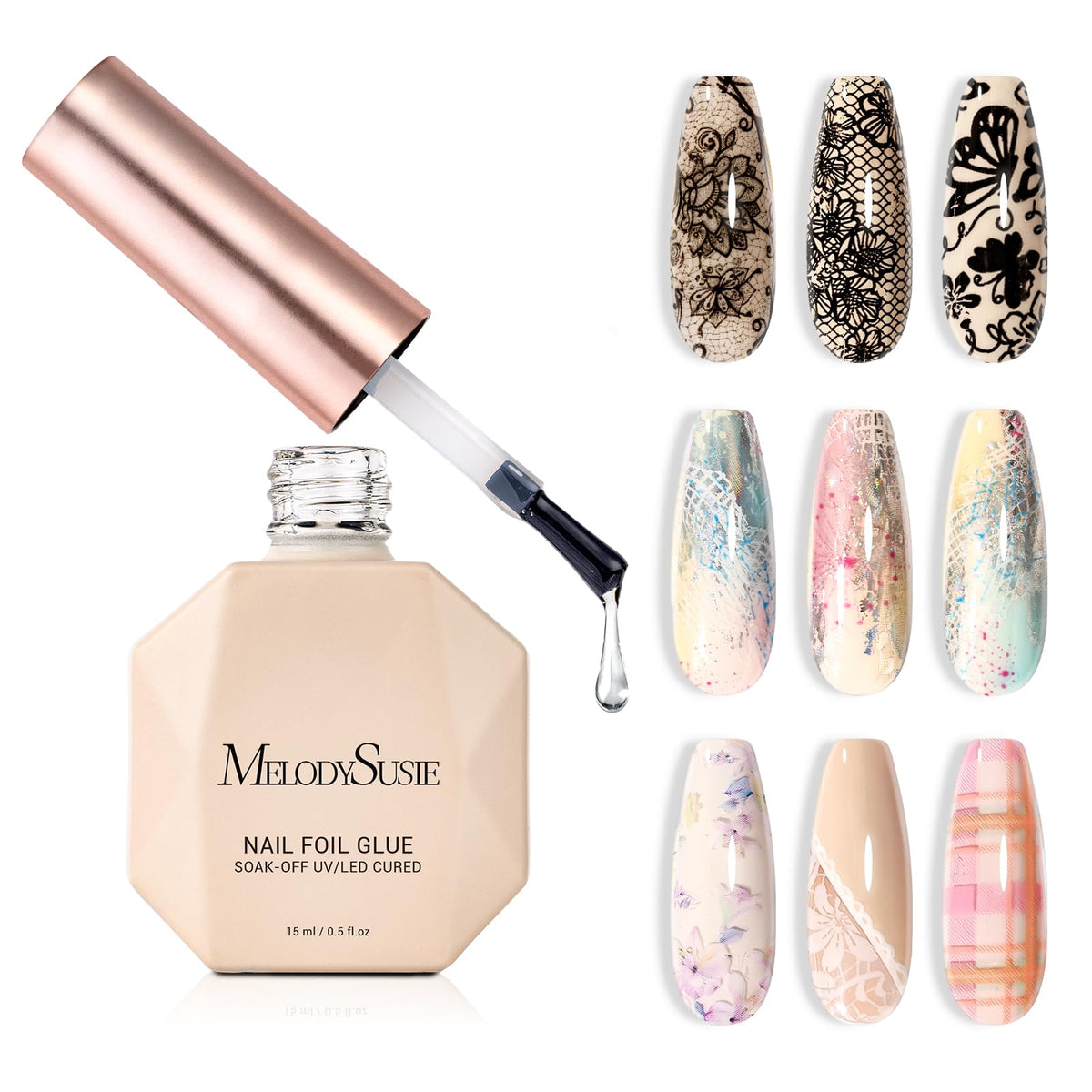 MelodySusie adhesivo para lámina metálica, botella de 15 ml con adherencia duradera.