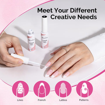 Aplicación fácil del delineador gel blanco MelodySusie para uñas.
