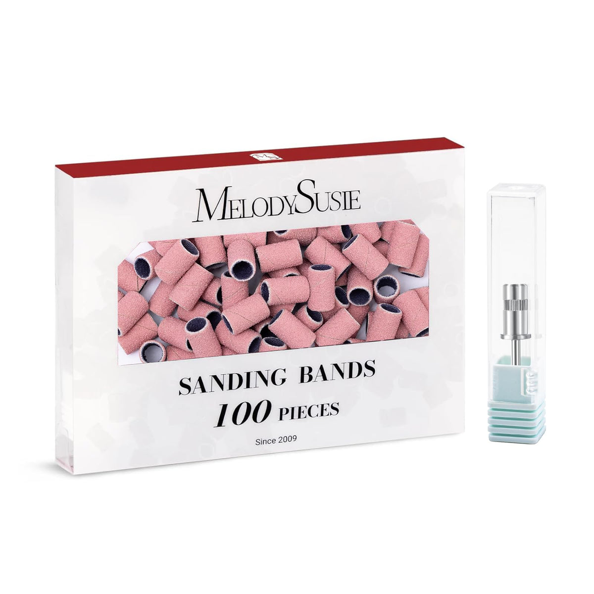 MelodySusie bandas lija 120, primer plano para preparación rápida de uñas.