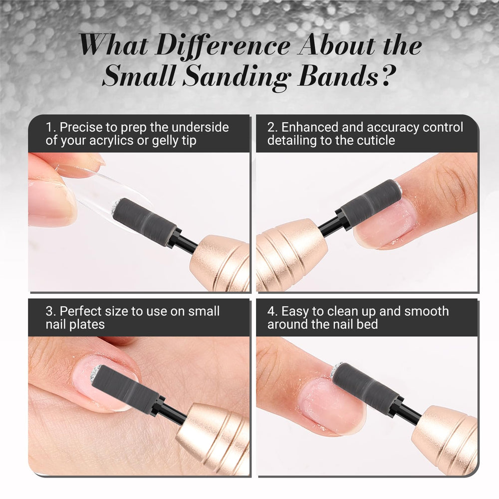 MelodySusie, bandas de lijado 180 grano para suavizar uñas naturales