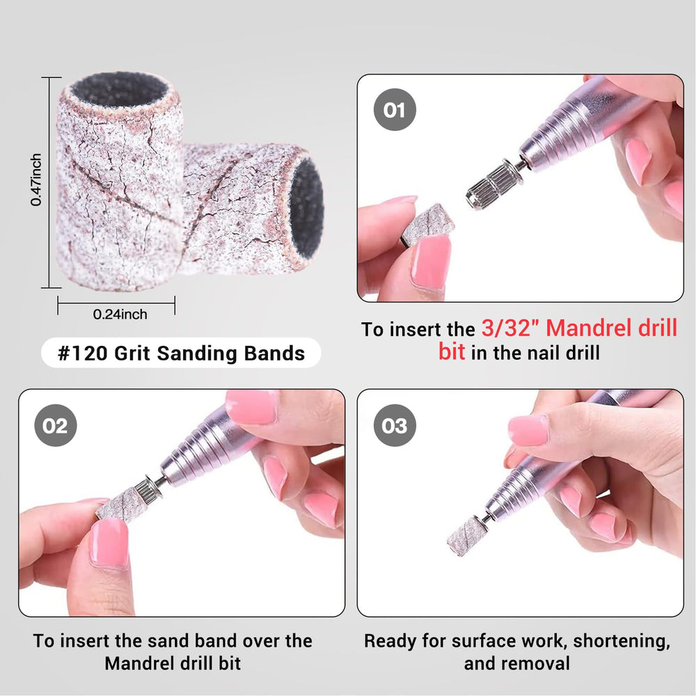 MelodySusie banda lijado 120 grit, ideal para uñas naturales o artificiales.