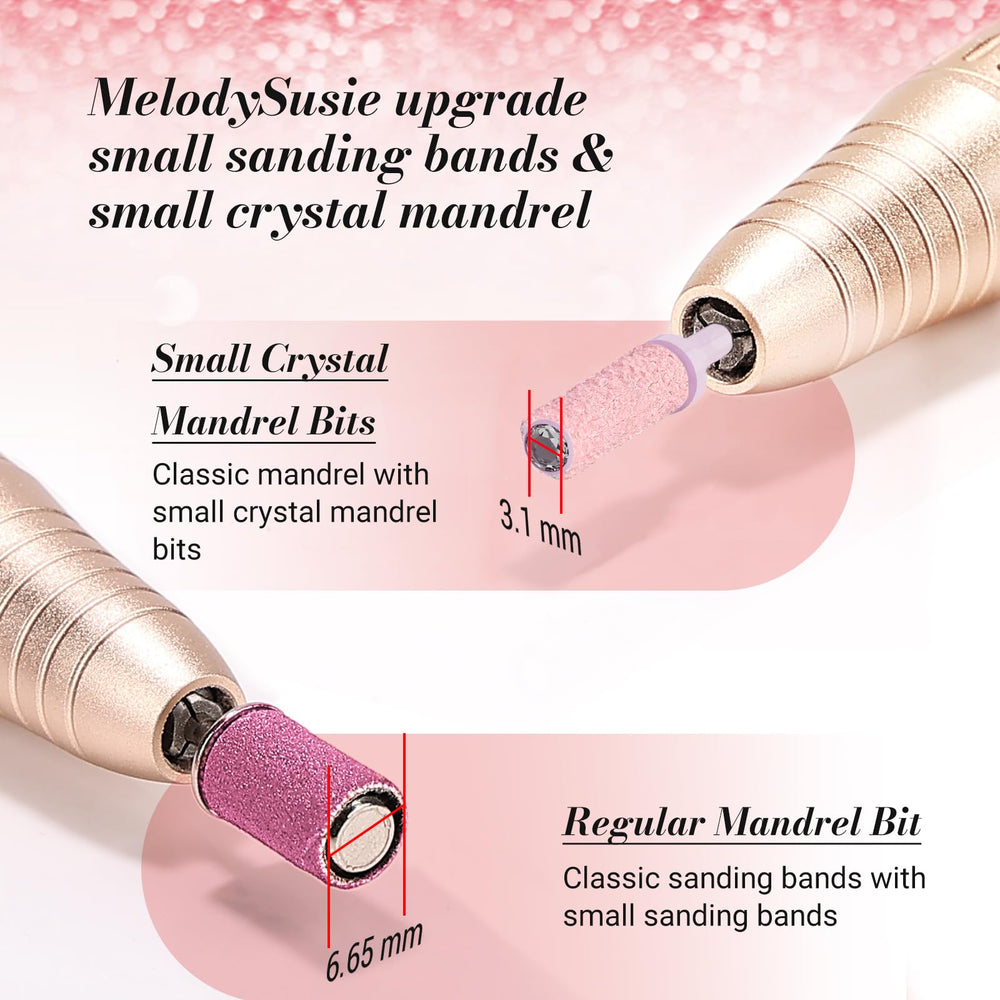 MelodySusie: banda grano 180, suaviza uñas naturales y cutículas con baja velocidad.