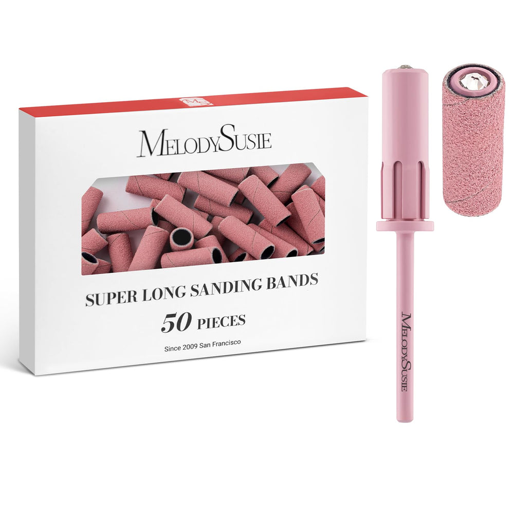 MelodySusie bandas lijado largas con mandril cristal para precisión en uñas
