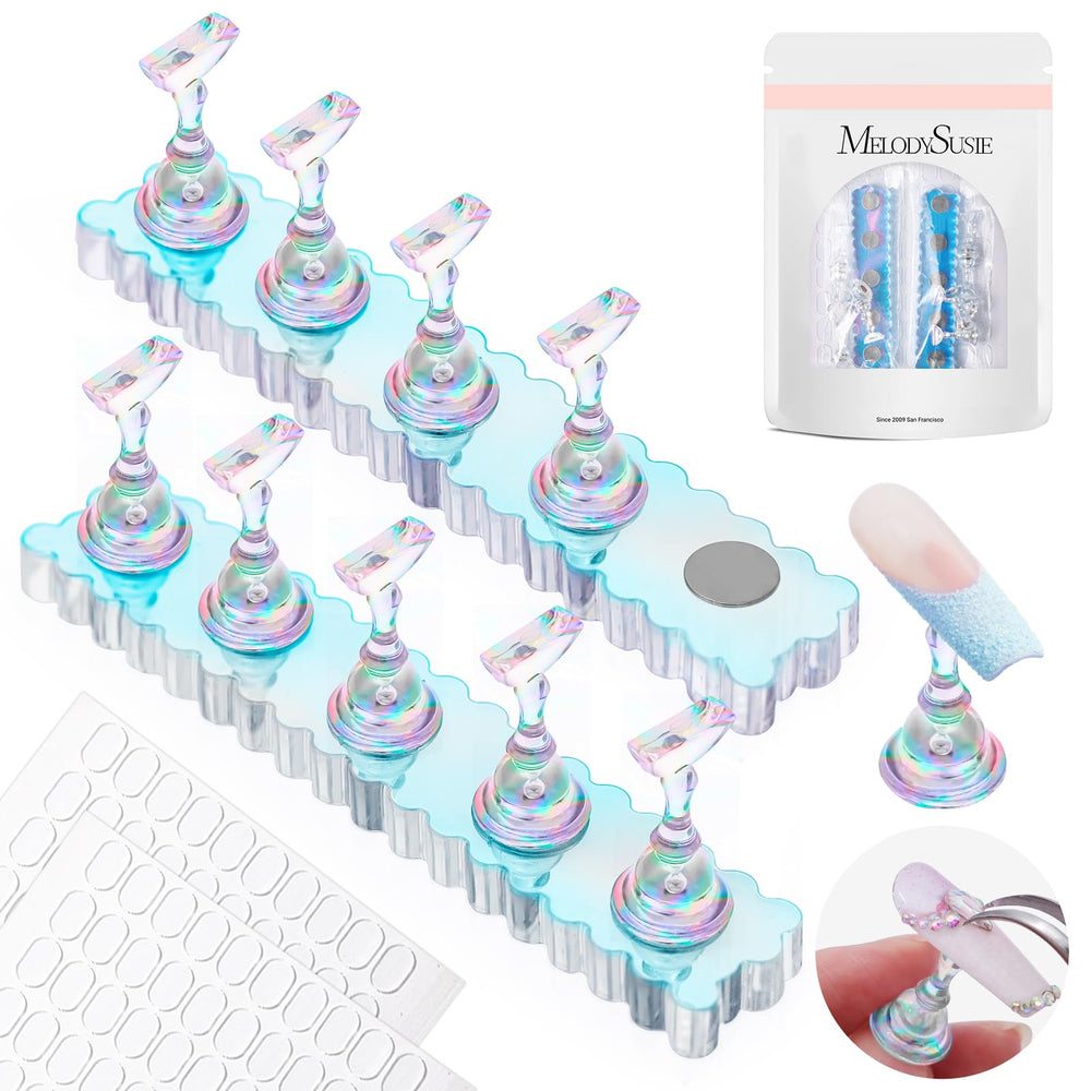 MelodySusie base azul magnetica para exhibicion estable de uñas