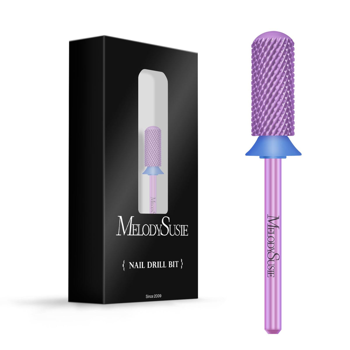MelodySusie bits taladro uñas 3-32 top redondo morado para limar suavemente acrílico o gel