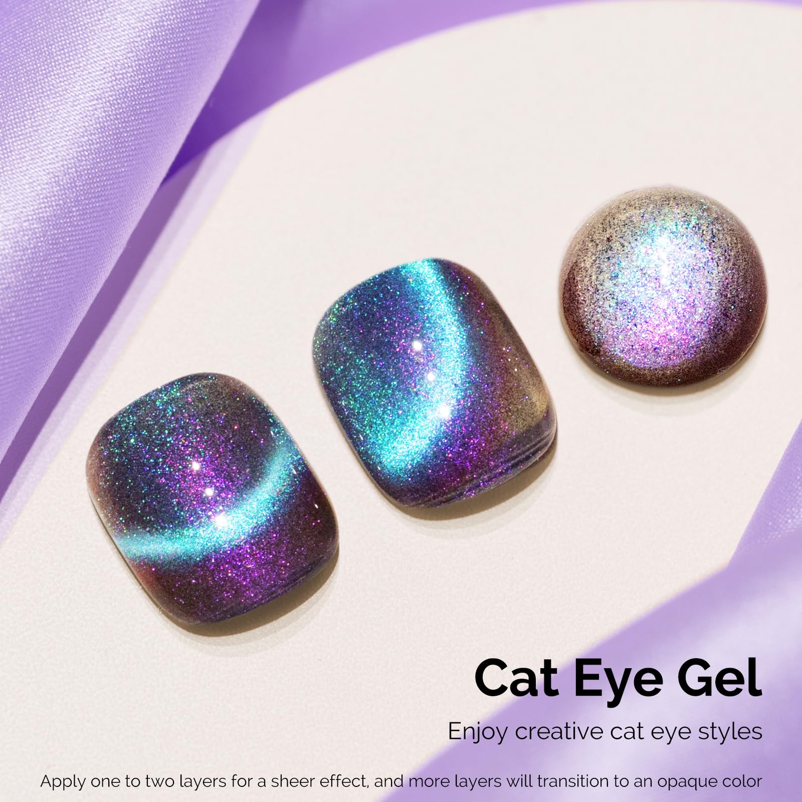 MelodySusie blue glitter holographic powder highlights vibrant color shift.