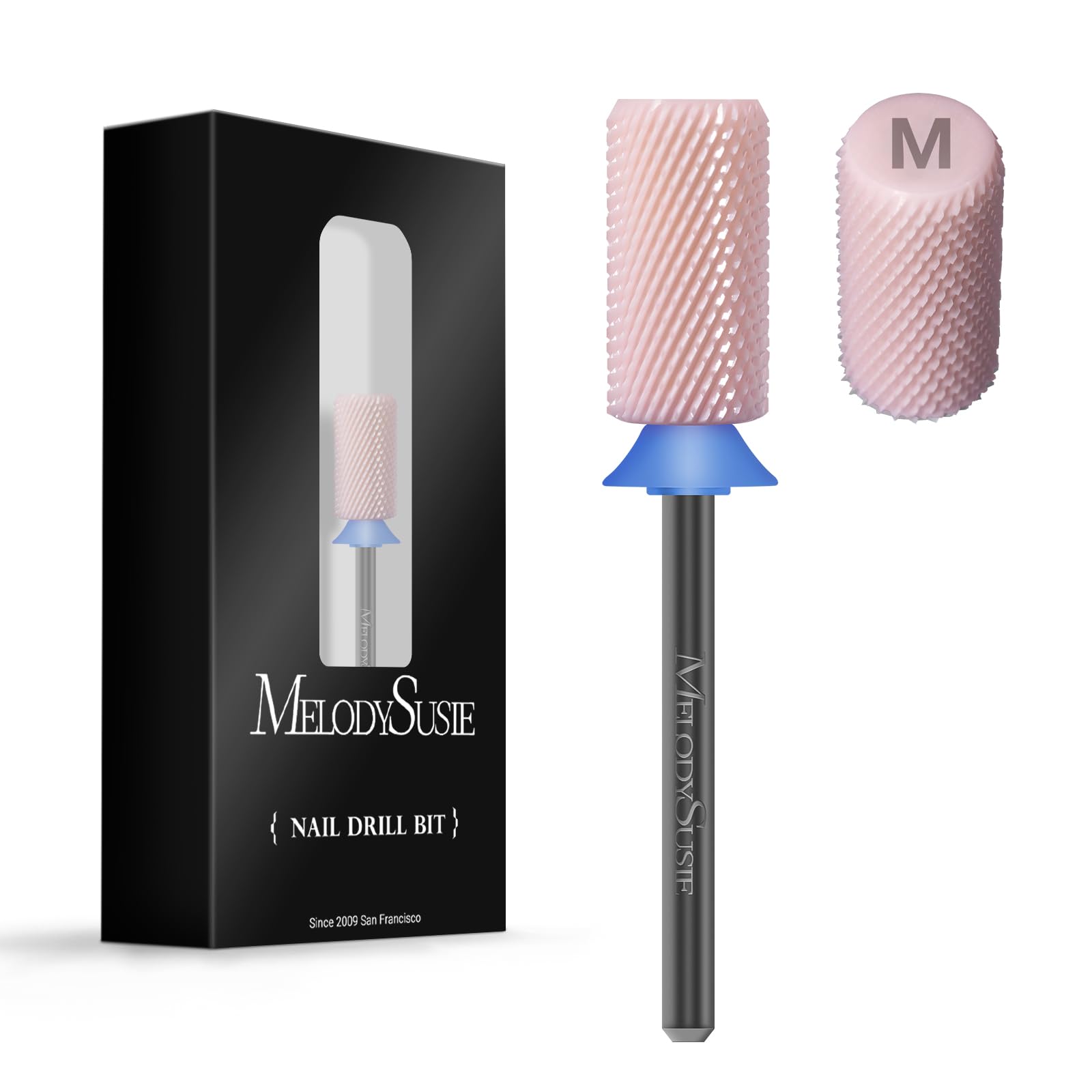 MelodySusie brocas cerámicas: canto plano grande, manejo suave para uñas.