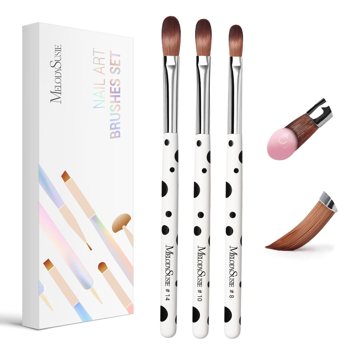 MelodySusie: brocha acrílica 8mm para aplicación precisa y suave de polvo