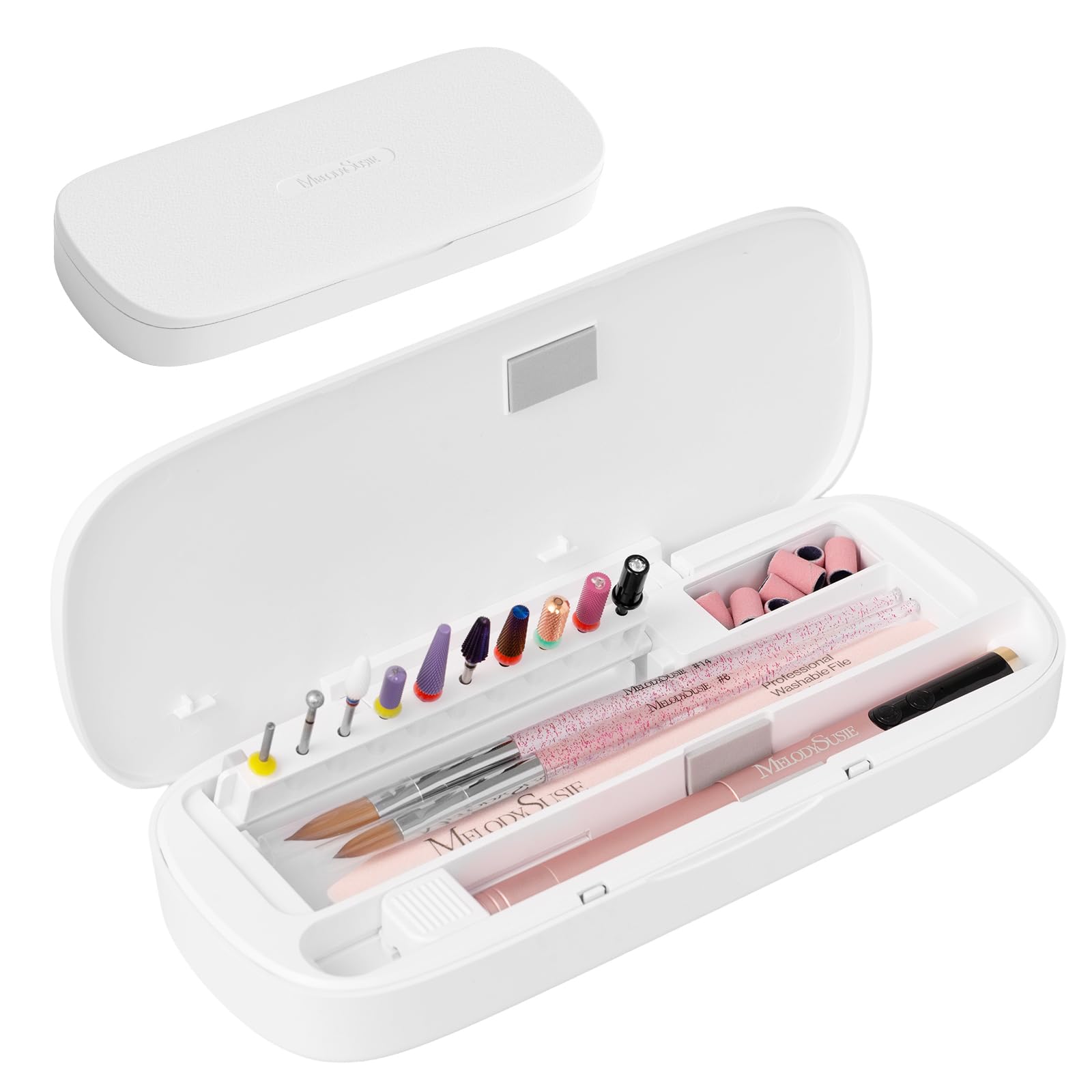 MelodySusie, caja organizadora para herramientas de uñas acrílicas, mantiene todo ordenado y a mano.