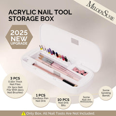 MelodySusie, caja a prueba de polvo protege herramientas de uñas acrílicas en cualquier viaje.