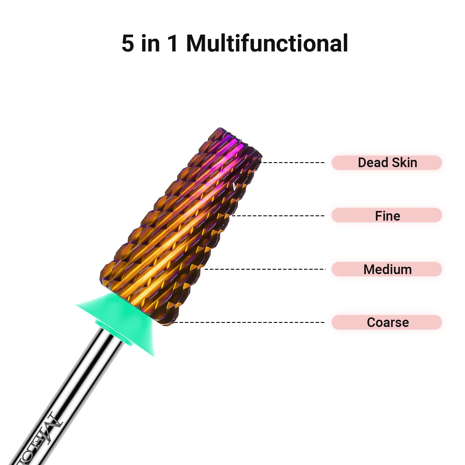 MelodySusie carburo YG6X, alta durabilidad para uñas duras y gel.