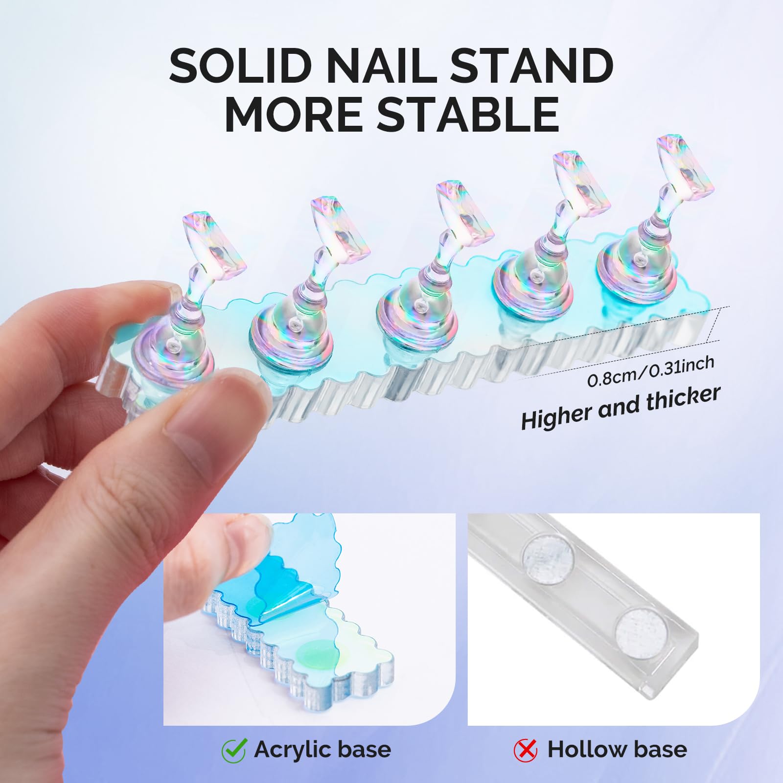 MelodySusie cinta doble cara transparente para fijar uñas temporalmente