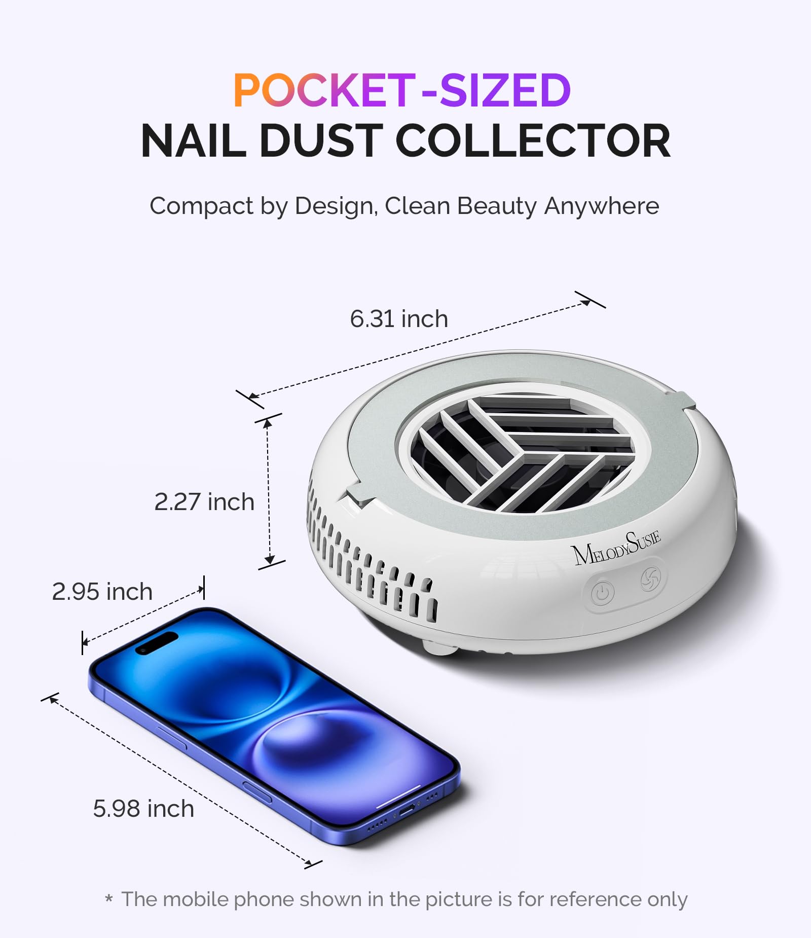 MelodySusie colector polvo uñas disipación de calor eficiente, rendimiento estable