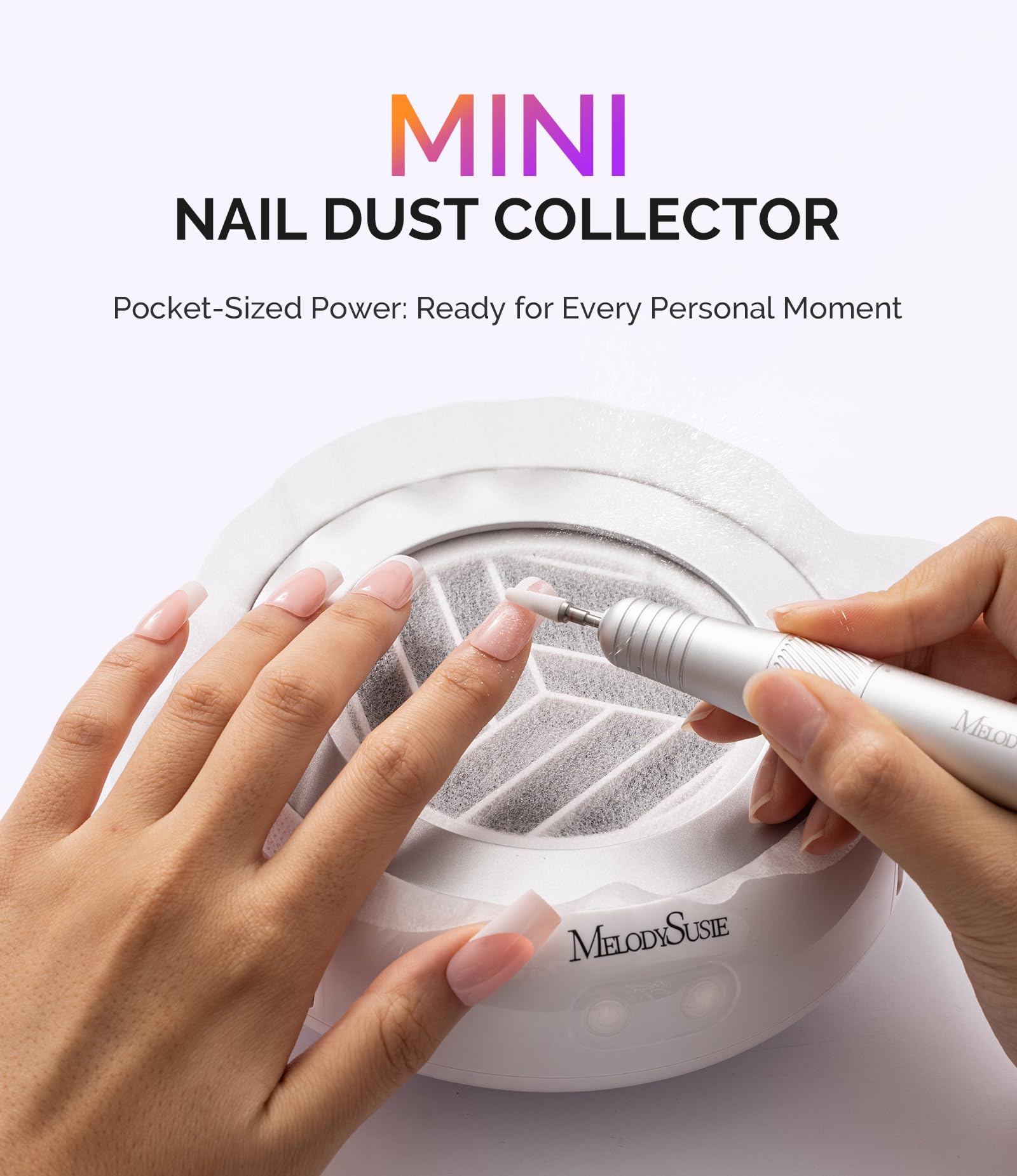 MelodySusie colector polvo uñas peso ligero 364 g, fácil de transportar