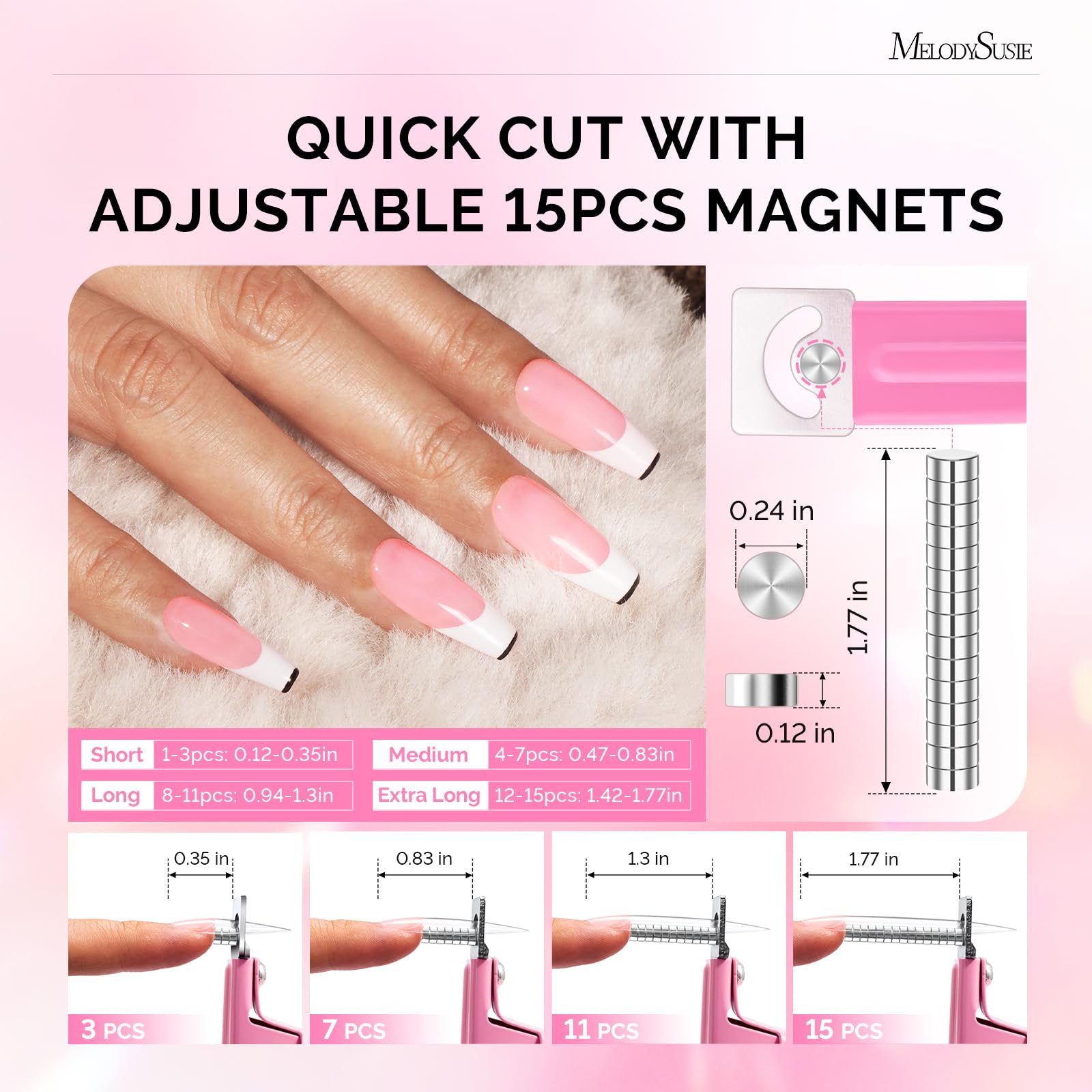 MelodySusie cortauñas acrílicas de acero inoxidable para cortes limpios y duraderos.