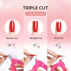 MelodySusie cortauñas acrílicos rosa, tapa removible para recoger fragmentos y mantener limpio.