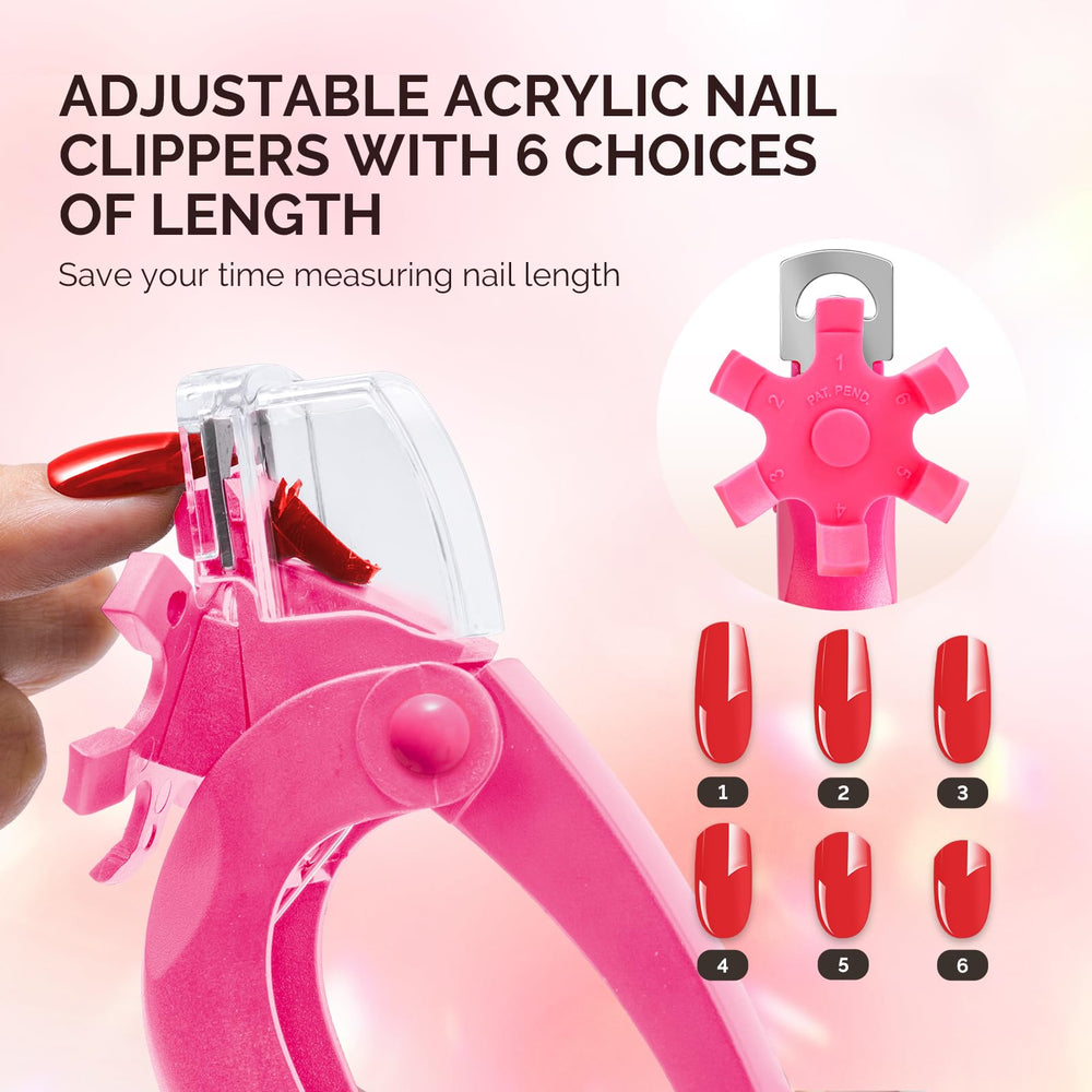 MelodySusie cortauñas acrílicos rosa, hoja afilada para cortes precisos en uñas acrílicas.