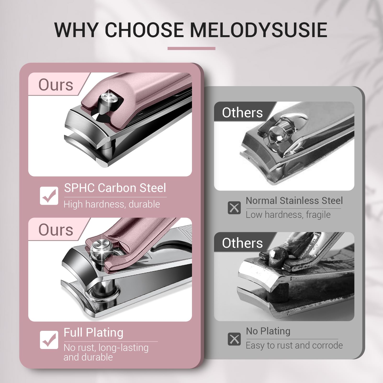 MelodySusie cortaúñas grande para uñas gruesas y recortes consistentes.