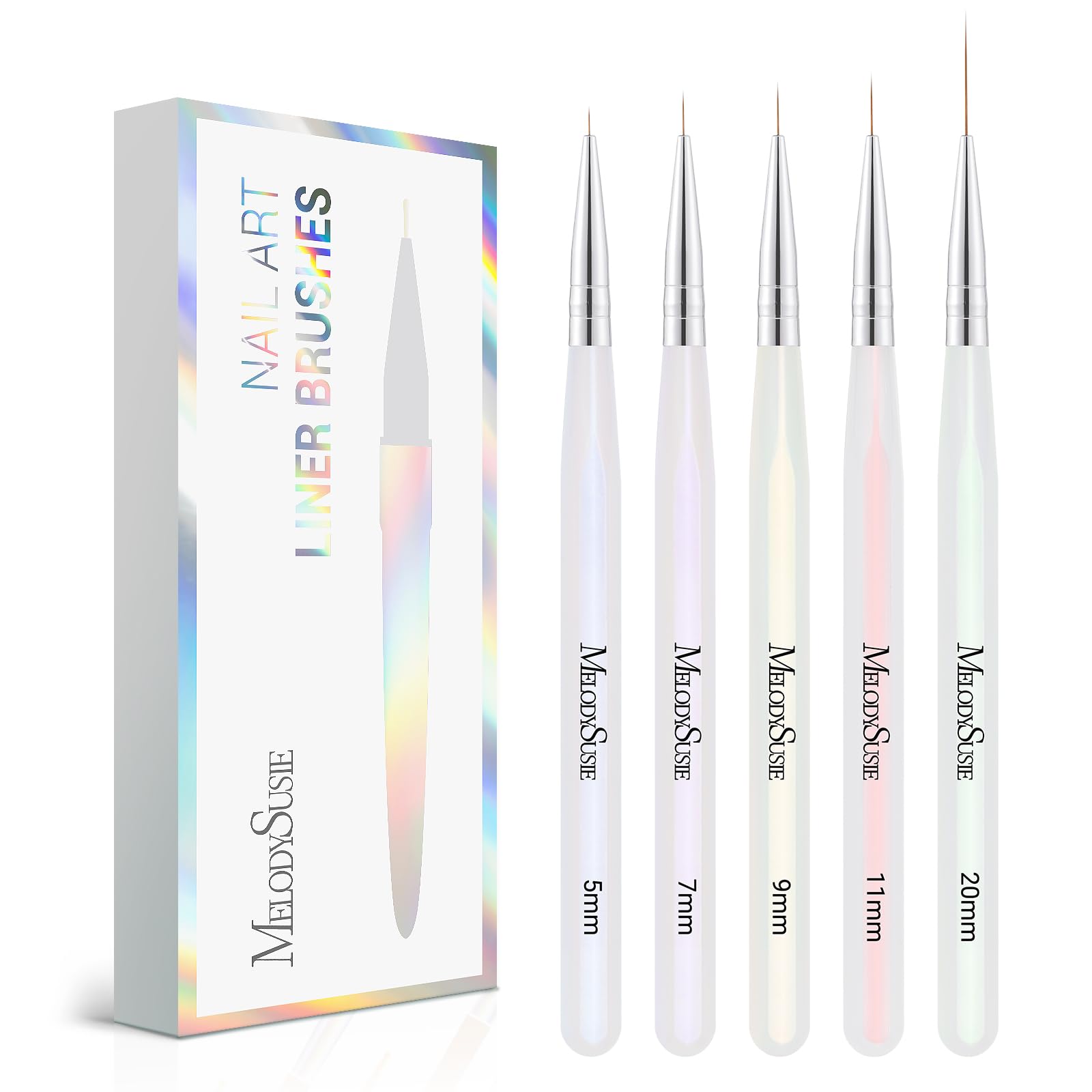 MelodySusie delineadores para uñas de 5 mm para líneas finas.